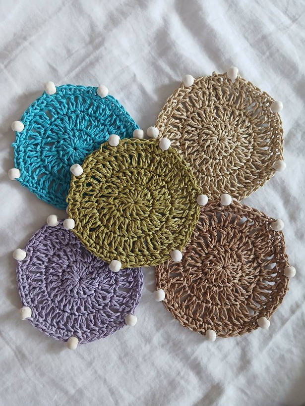 زیرلیوانی دستبافت رافیا